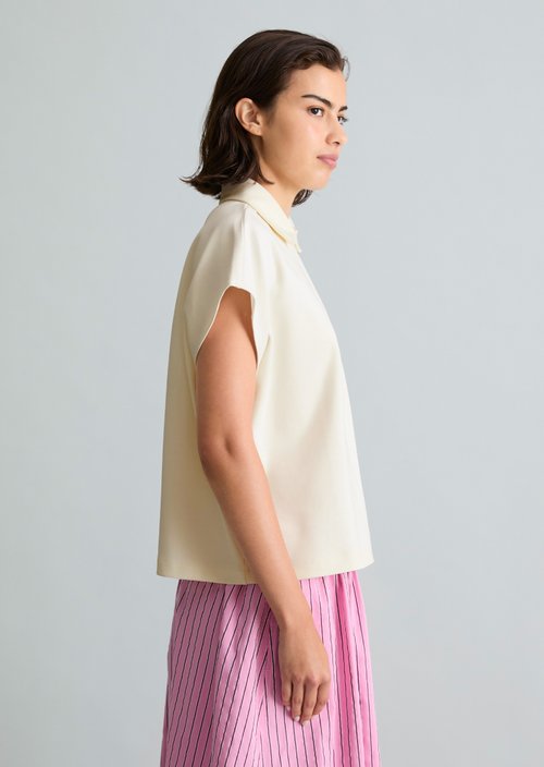 Polo shirt wide — Silky White