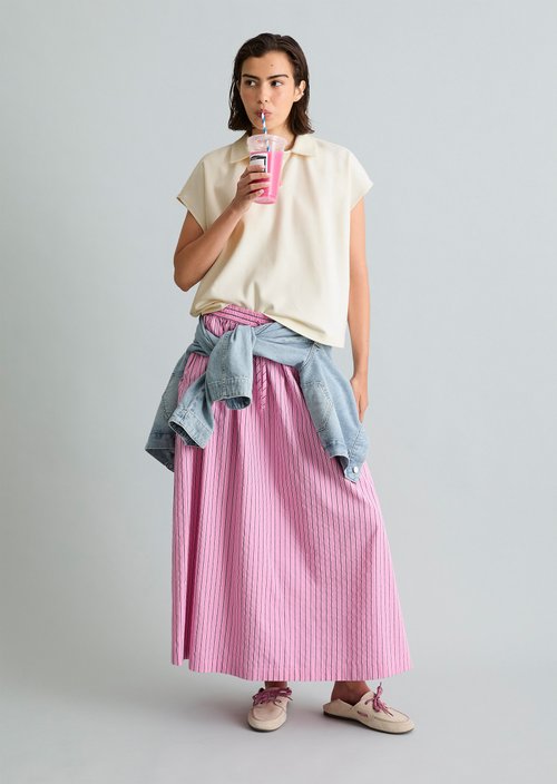 Polo shirt wide — Silky White