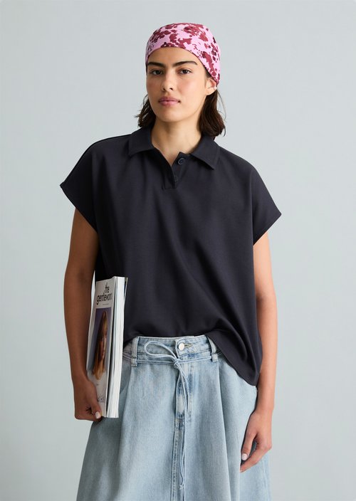 Polo shirt wide — Blue Depths