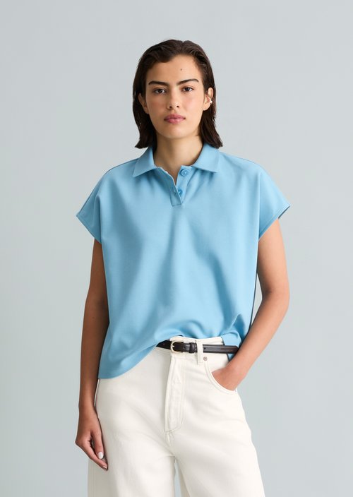 Polo shirt wide — Blue Dawn