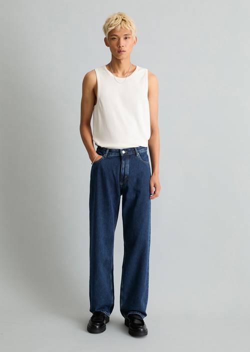 Jeans Model Sten wide Dark Blue in Frontalansicht