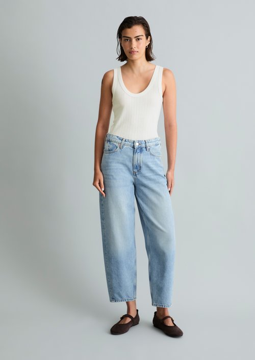 Jeans model Stine barrel cropped — Light Blue