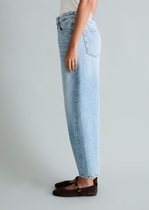 Jeans model Stine barrel cropped — Light Blue