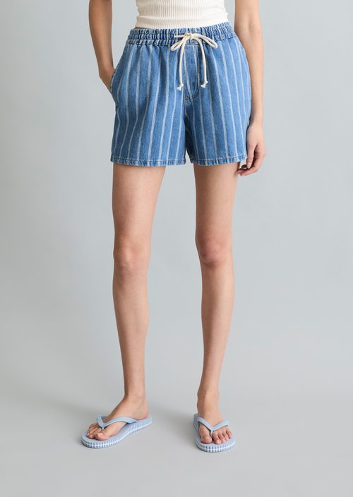 Striped shorts relaxed — Medium Blue