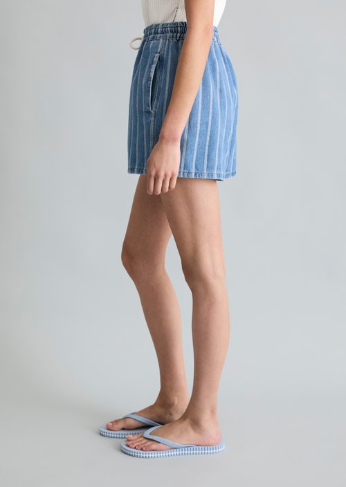 Striped shorts relaxed — Medium Blue