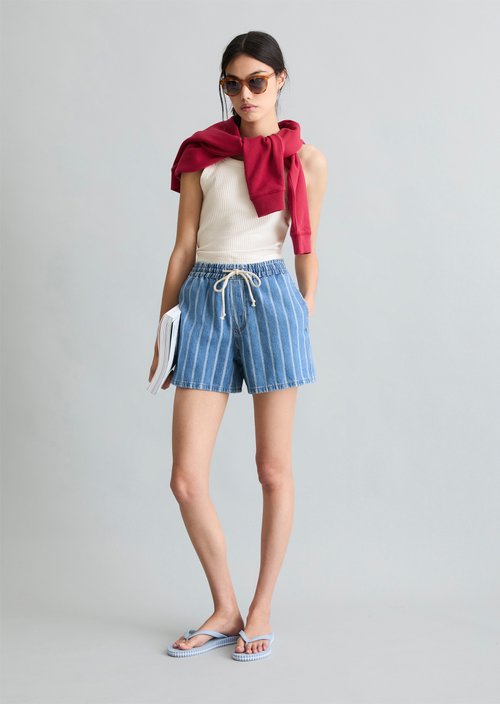 Striped shorts relaxed — Medium Blue