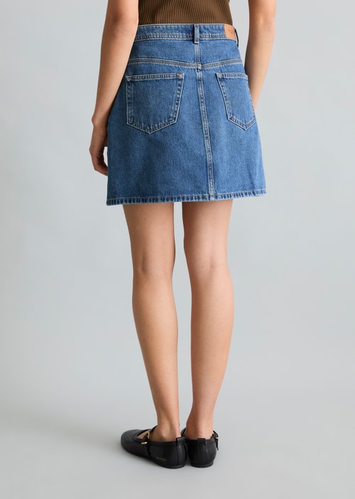 Regular denim mini skirt — Medium Blue