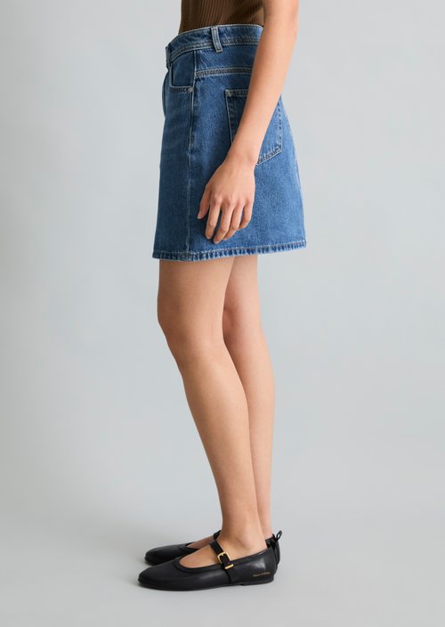 Regular denim mini skirt — Medium Blue
