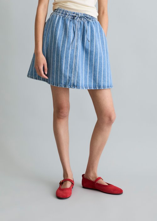 Flared denim skirt — Medium Blue