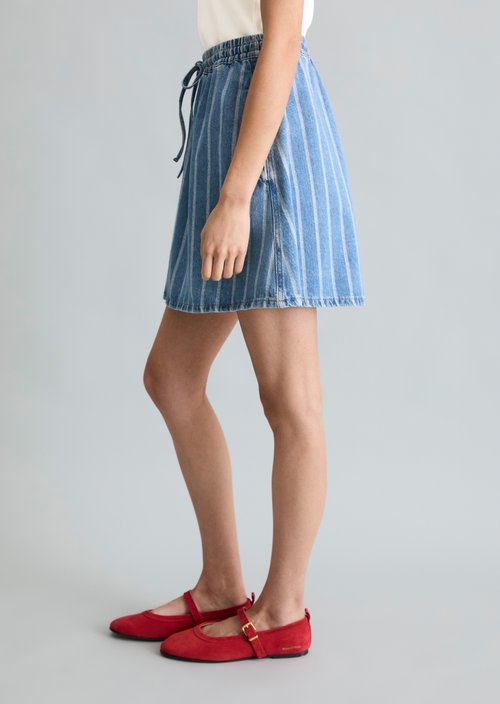 Flared denim skirt — Medium Blue