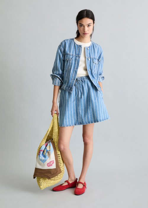 Flared denim skirt — Medium Blue