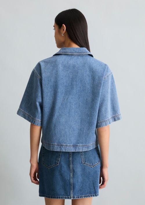 Loose-fitting denim tunic — Medium Blue