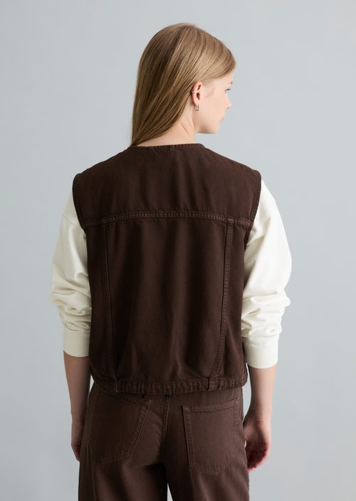 Denim vest boxy — Shaded Brown