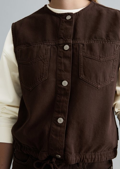 Denim vest boxy — Shaded Brown