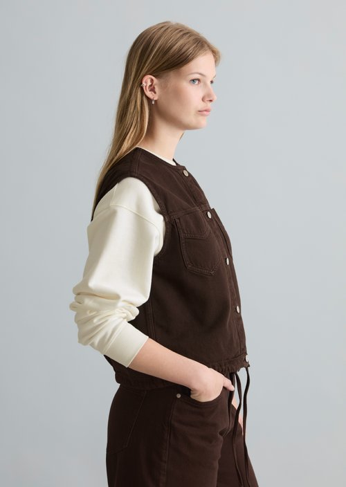 Denim vest boxy — Shaded Brown