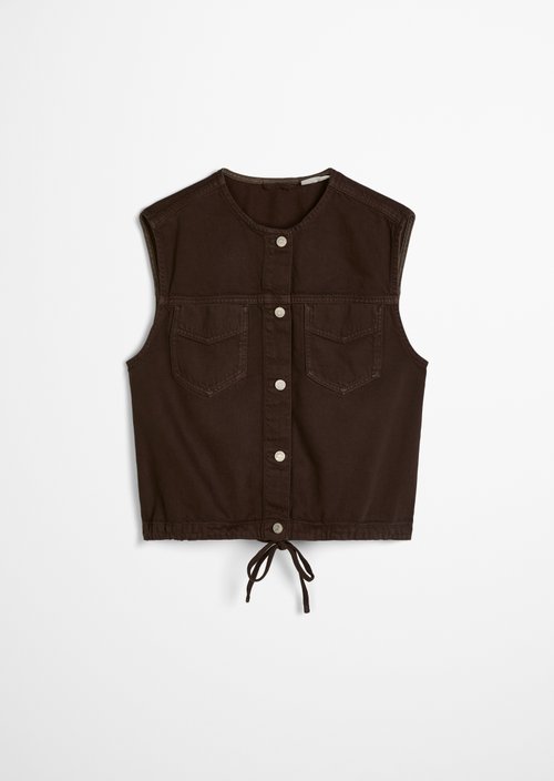 Denim vest boxy — Shaded Brown