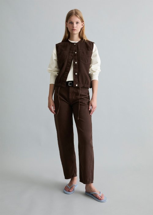Denim vest boxy — Shaded Brown