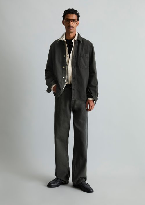 Regular denim shirt — Dark Green