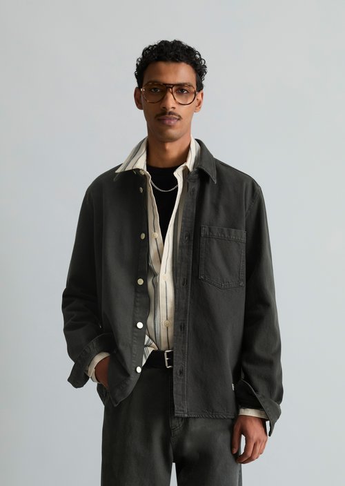 Regular denim shirt — Dark Green