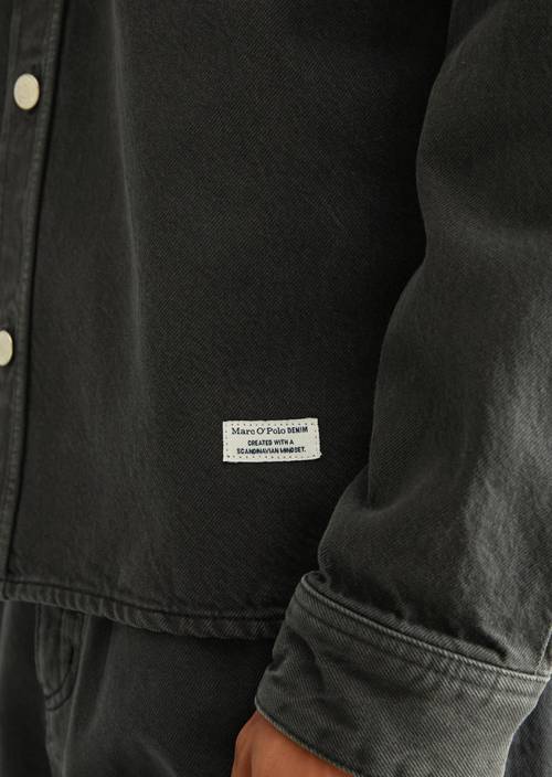 Regular denim shirt Dark Green in detail view