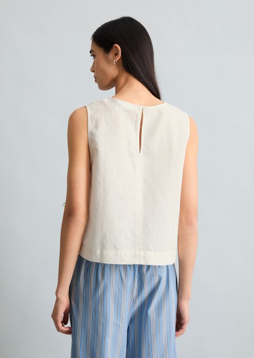 Blouse top boxy — Silky White