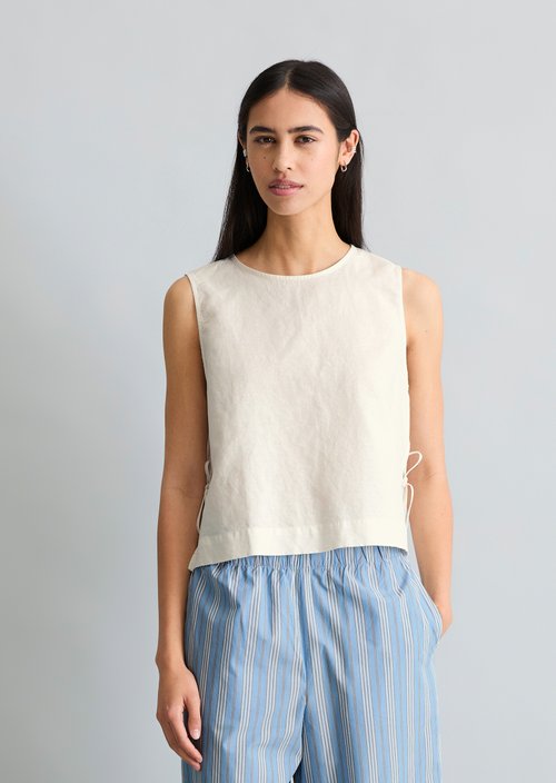 Blouse top boxy — Silky White
