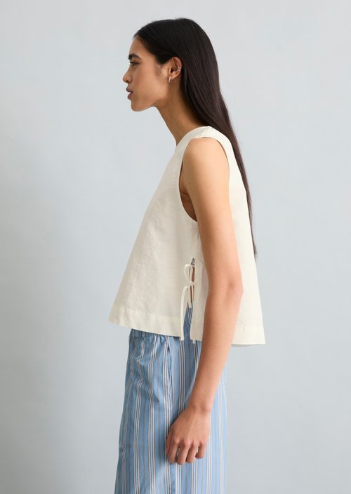 Blouse top boxy — Silky White