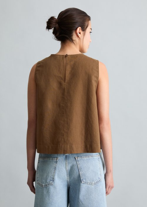 Blouse top boxy — Umbra Brown