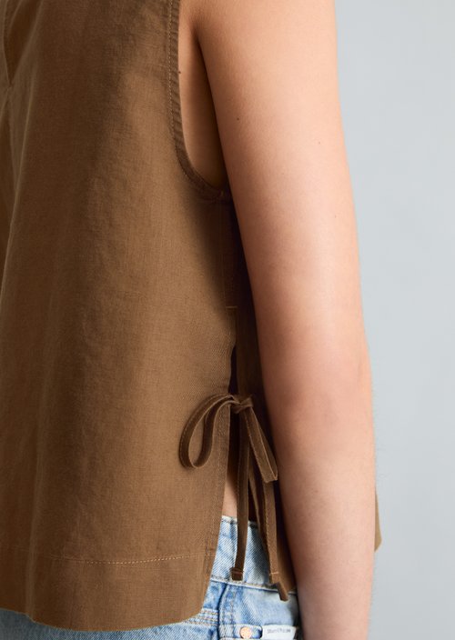 Blouse top boxy — Umbra Brown
