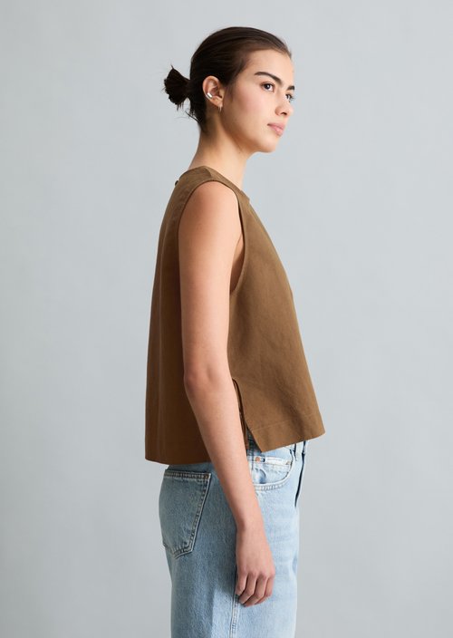 Blouse top boxy — Umbra Brown