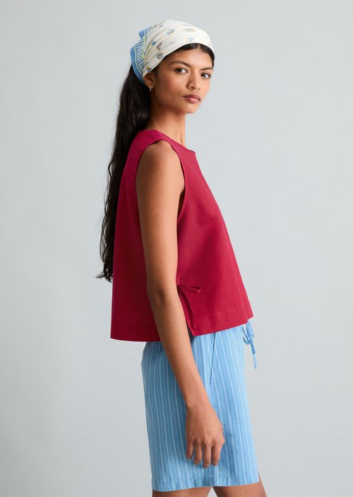 Blouse top boxy — Vivid Cherry