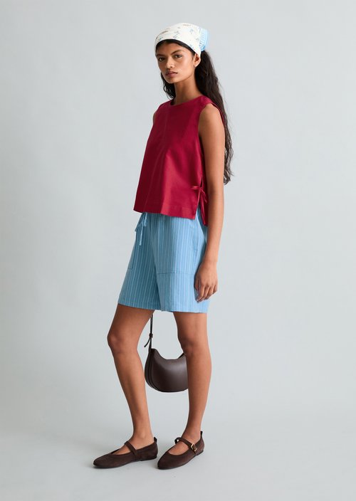 Blouse top boxy — Vivid Cherry