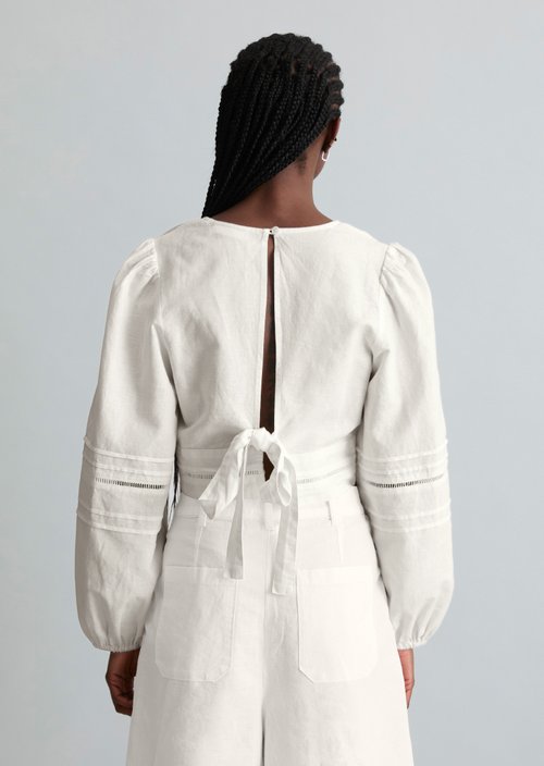 Boho wrap blouse slim — Silky White