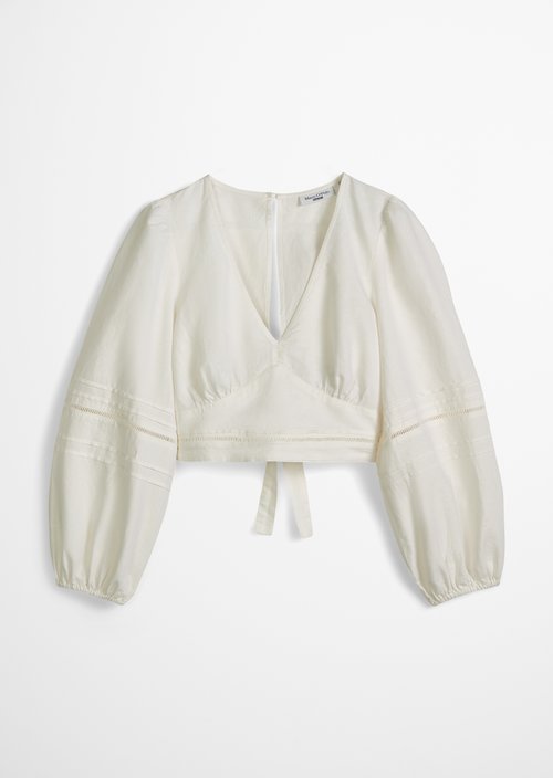 Boho wrap blouse slim — Silky White