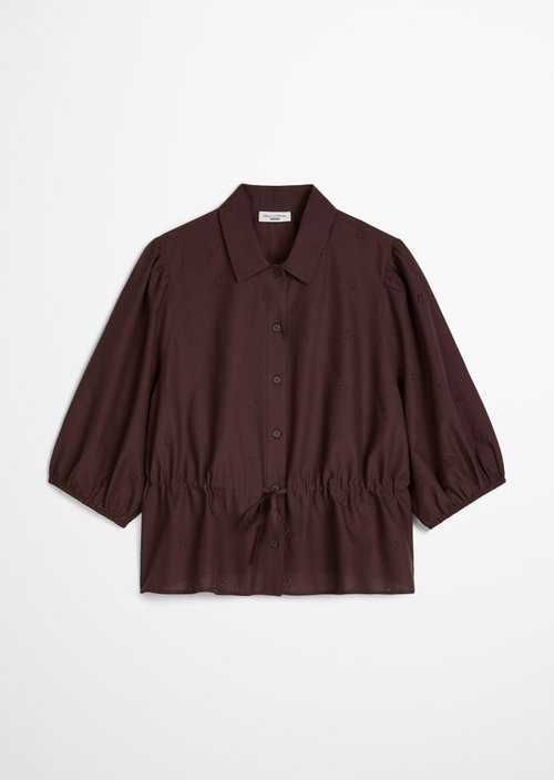 Broderie anglaise blouse regular — Burnt Aubergine