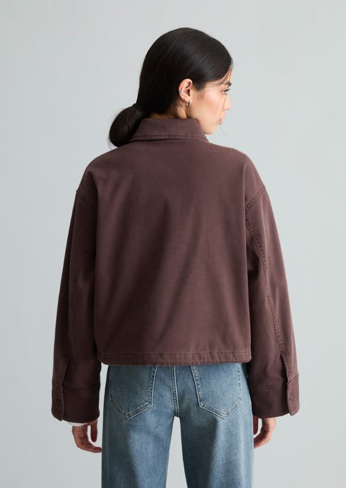 Regular-Fit Canvas Jacket — Espresso Brown