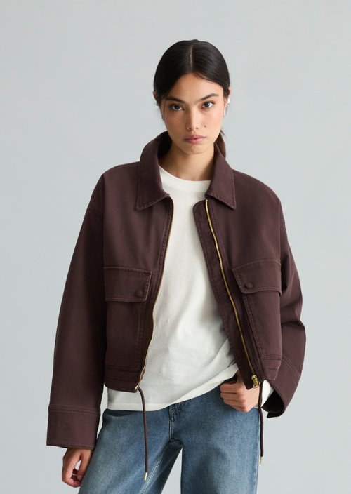 Regular-Fit Canvas Jacket — Espresso Brown