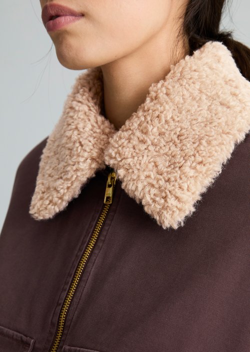 Regular-Fit Canvas Jacket — Espresso Brown