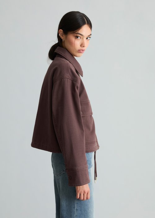 Regular-Fit Canvas Jacket — Espresso Brown