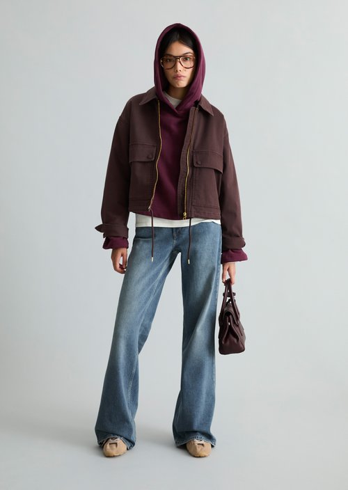Regular-Fit Canvas Jacket — Espresso Brown