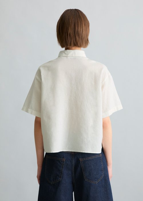 Relaxed short-sleeved blouse — Silky White