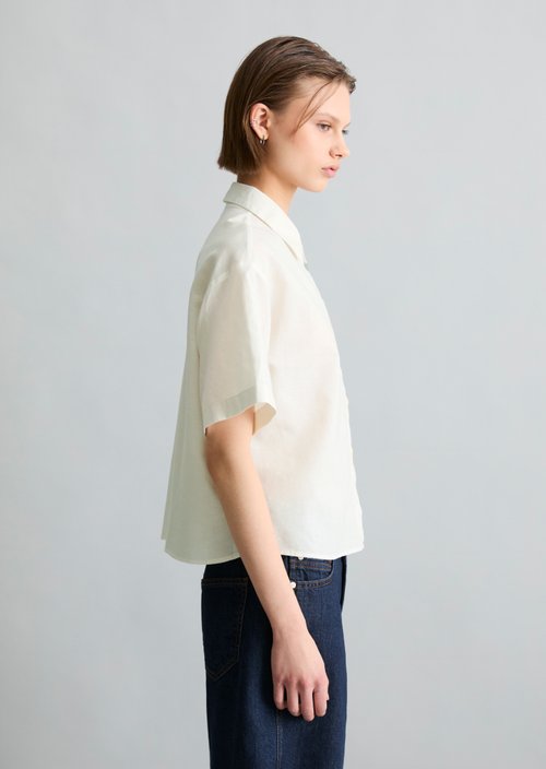 Relaxed short-sleeved blouse — Silky White