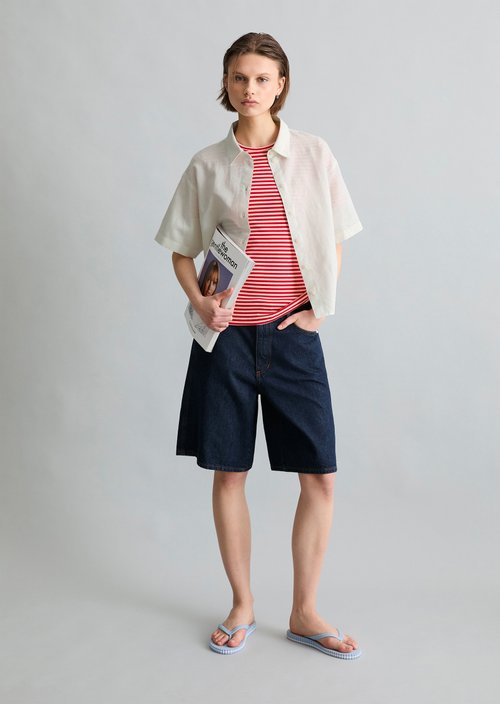 Relaxed short-sleeved blouse — Silky White