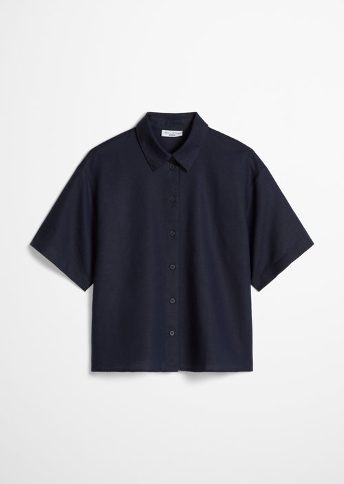 Relaxed short-sleeved blouse — Blue Depths