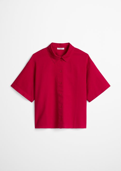 Relaxed short-sleeved blouse — Vivid Cherry