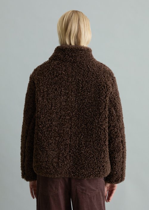 Regular-Fit Teddy Jacket — Espresso Brown