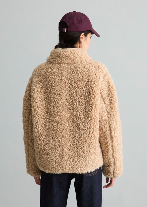 Regular-Fit Teddy Jacket — Sandpaper