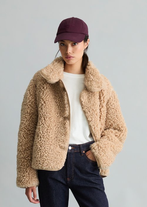 Regular-Fit Teddy Jacket — Sandpaper
