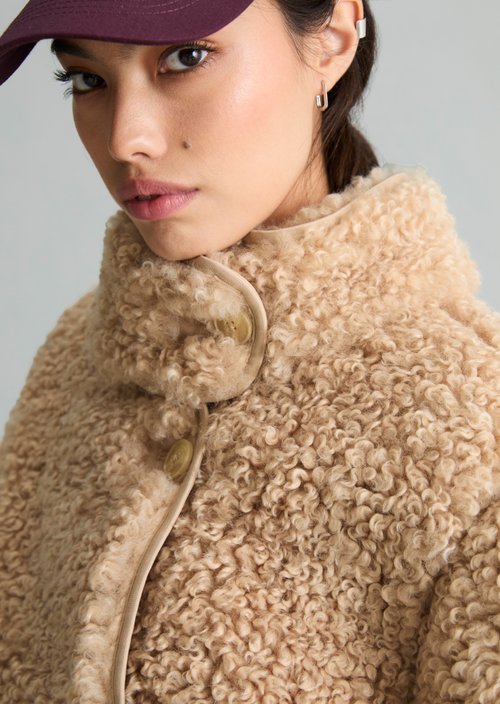 Regular-Fit Teddy Jacket — Sandpaper