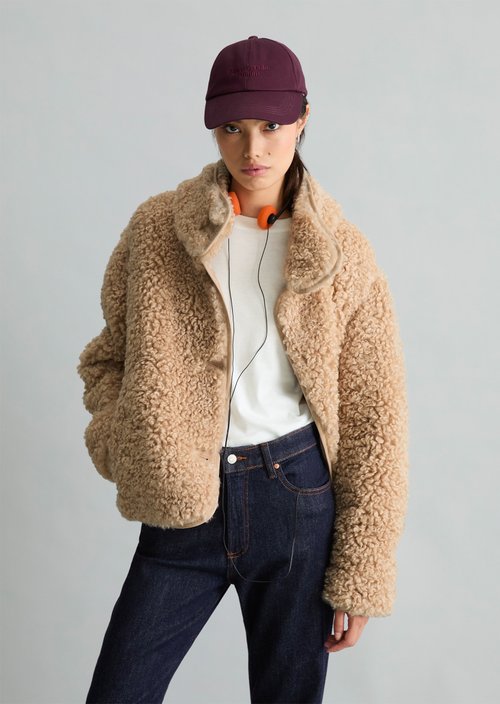 Regular-Fit Teddy Jacket — Sandpaper